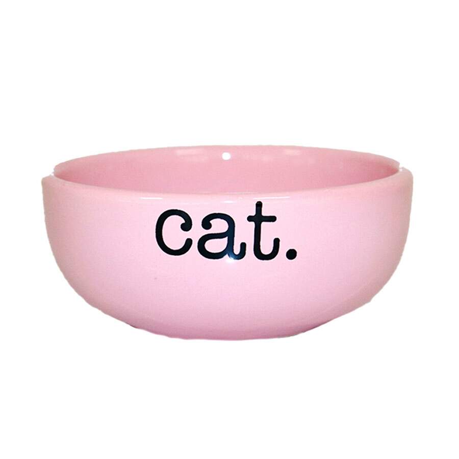 Comedouro Pet Injet Cerâmica Cat Rosa Para Gatos