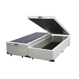 Base Cama Box Baú Casal Bipartido Sintético Branco Rc Sono Leve 42x138x188