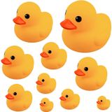 10 Peças De Patos De Borracha Amarela, Mini Pato De Banho Flutuante E Chiado, Pato De Borracha De Vários Tamanhos Para Chá De Bebê, Dia Das