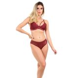 Conjunto Imi Lingerie Sem Bojo Em Microfibra E Renda Maria Sofia