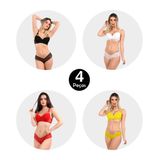 Kit 4 Conjunto Imi Lingerie Em Renda Fio Duplo Galisteu