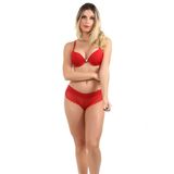 Conjunto Imi Lingerie Com Bojo E Fecho Frontal Nadador Em Microfibra E Renda Lola