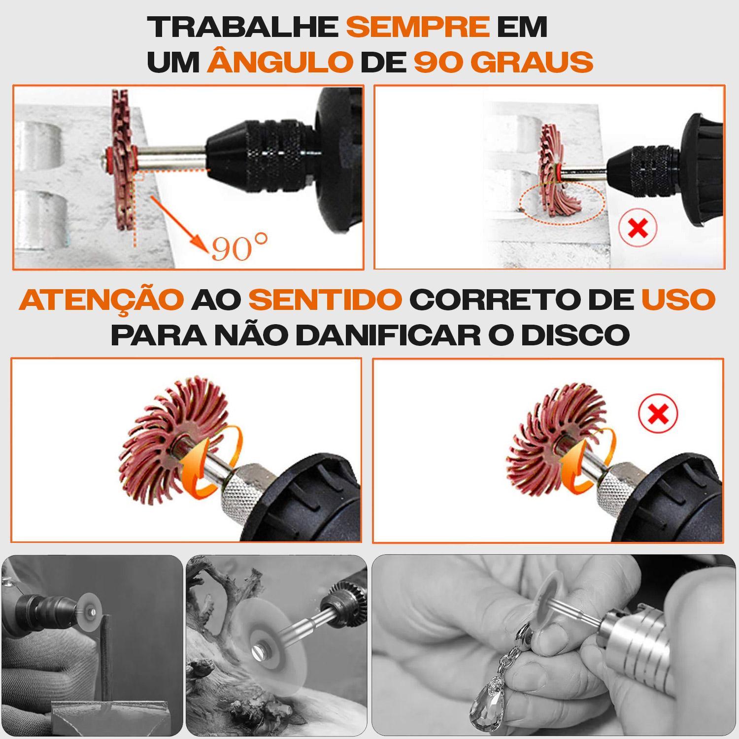 Kit De Disco De Cerdas Radiais, 76 Peças, Escova Abrasiva