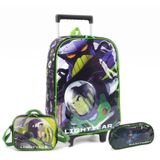 Mochila De Rodas Buzz Lightyear E Zurg Lancheira E Estojo