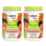 Kit Creme Salon Line Kids Cachinhos Definidos 1kg Com 2