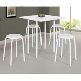 Conjunto Sala de Jantar Mesa Dobrável e 4 Banquetas Expert Ciplafe Branco/Branco