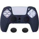 Extremerate Playvital Samurai Edition Midnight Blue Anti-slip Controller Grip Silicone Skin For Dualsense, Ergonomic Soft Rubber Case For Playstation