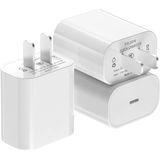 Apple Mfi Certified Iphone Fast Charger 3pack, Igenjun 20w Usb C Carregador De Parede Bloqueador Com Pd 3.0, Adaptador De Energia Usb C Compacto Par