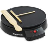 Elite Gourmet Electric Crepe Maker Panqueca, Bolos Quentes E Griddle Não-stick Com Spreader, Espátula E Receitas, 12", Preto