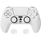 Extremerate Playvital Guardian Edition White Ergonomic Soft Anti-slip Controller Silicone Case Cover Para Playstation 5, Skins Protetores De Borracha