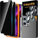 Pacote 2+2 Uniqueme Compatível Com Iphone 13 Pro Max 6,7 Polegadas Protetor De Tela De Privacidade E Protetor De Lente De Câmera, Anti Spy Easy Ins