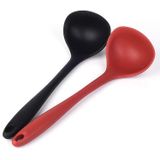 Silicone Concha Sopa Colher Conjunto De 2, Antiaderente Resistente Ao Calor Longo Alça Grande Colher Redonda Inquebrável Para Cozinha Caseira, Vermel