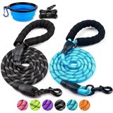 Doyoo 2 Pack Dog Leash 6 Ft Thick Durable Nylon Rope - Confortável Acolchoado Alça Reflexiva Corda De Cabo Coleira Cão Para Cães Médios Grandes Com T