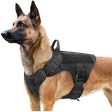 Rabbitgoo Taticamente Dog Harness Para Cães Grandes, Cão Militar Arreios Com Alça, Colete De Cão De Serviço Sem-puxão Com Painéis Molle & Loop, Arrei