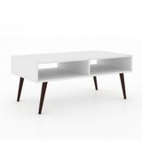 Mesa de Centro Retrô 2 Nichos RT 3064 Movelbento Branco