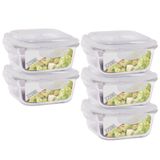 Conjunto 5 Potes Vidro 320ml Hermético 4 Travas Alimentos