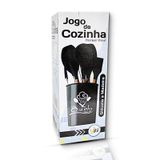 Jogo Útensilios Silicone Para Cozinha 7 Peças Preto