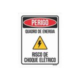 Placa Perigo Quadro Energia Risco Choque 18x23