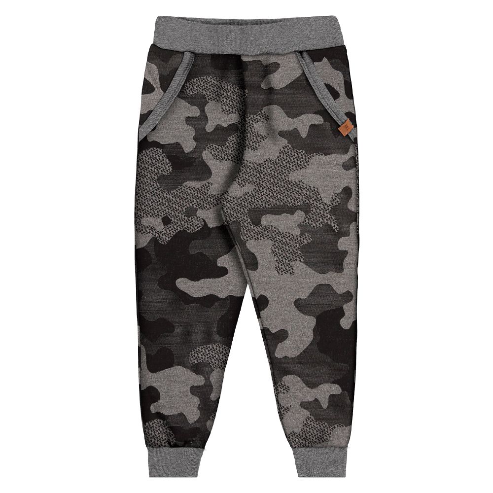 Calça moletom fashion camuflada cinza