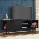 Rack para TV até 40 Polegadas 1 Porta Oregon Retrô Olivar Preto Acetinado