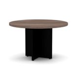 Mesa de Reunião para Escritório Redonda 120cm PE40 Pandin Móveis Walnut