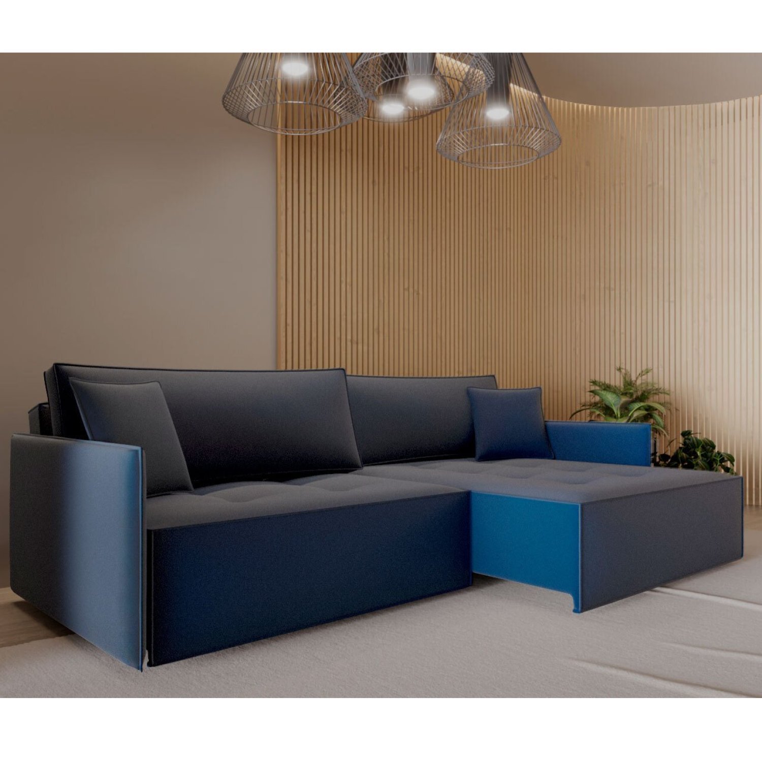 Sofá Retrátil E Reclinável 3 Lugares 232cm Home Neo Azul Jeans