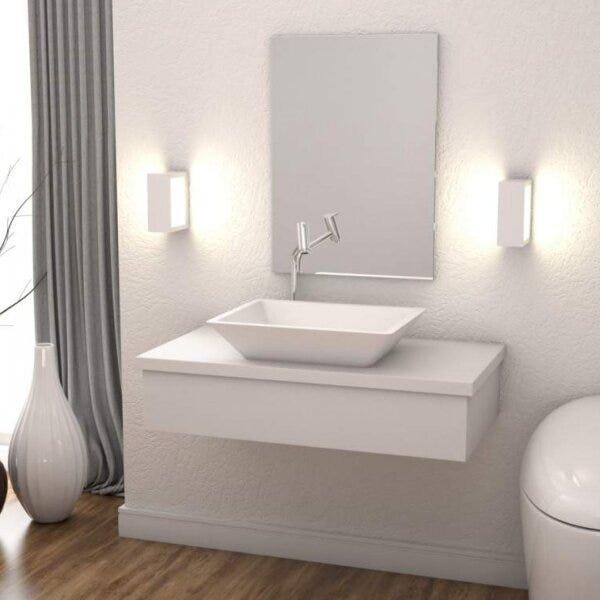 Conjunto Bancada Para Banheiro 80cm Com Cuba Rt45 800w Metrópole Compace