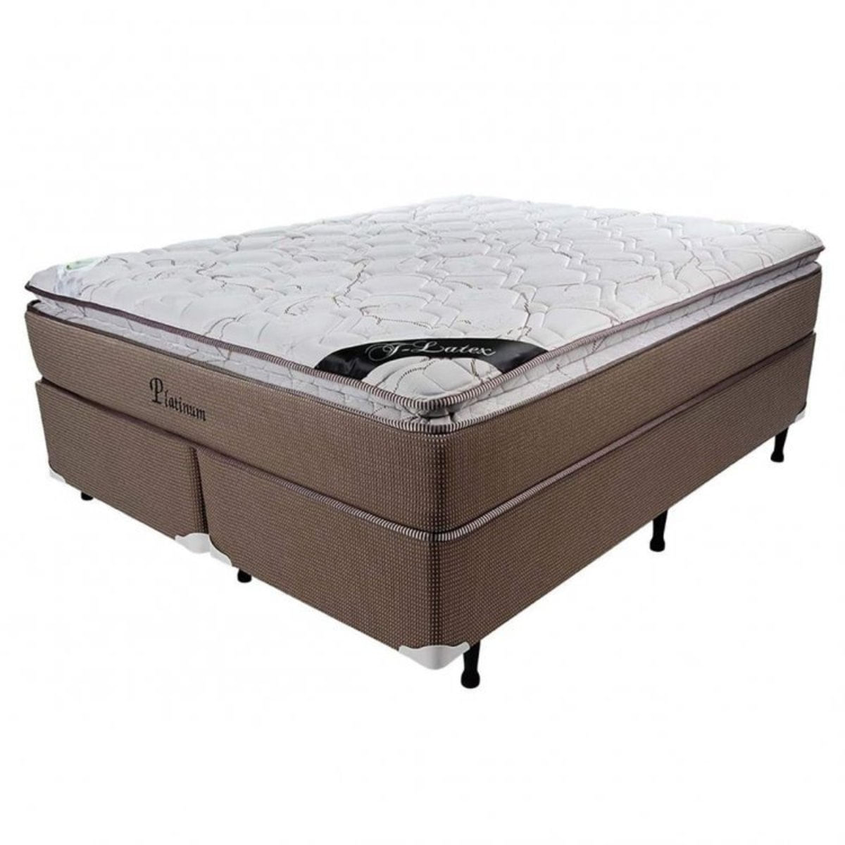 Cama Box King 76cmx193cmx203cm Molas Ensacadas Luckspuma Colchões Marrom/Creme