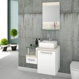 Gabinete Para Banheiro Com Cuba Quadrada Q32 E Espelheira Legno 631w Compace Branco/snow