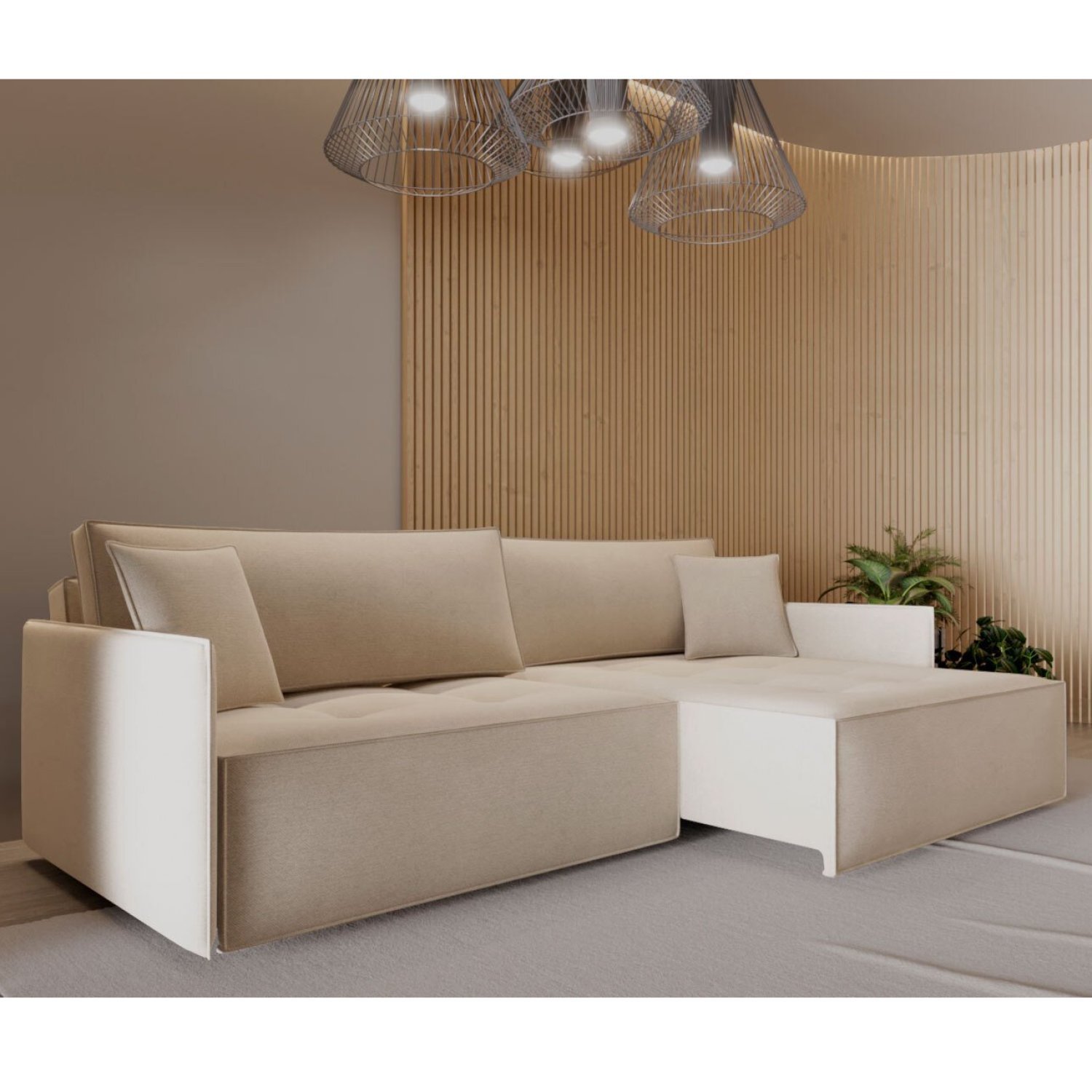 Sofá Retrátil E Reclinável 3 Lugares 232cm Home Neo Bege/cinza Claro