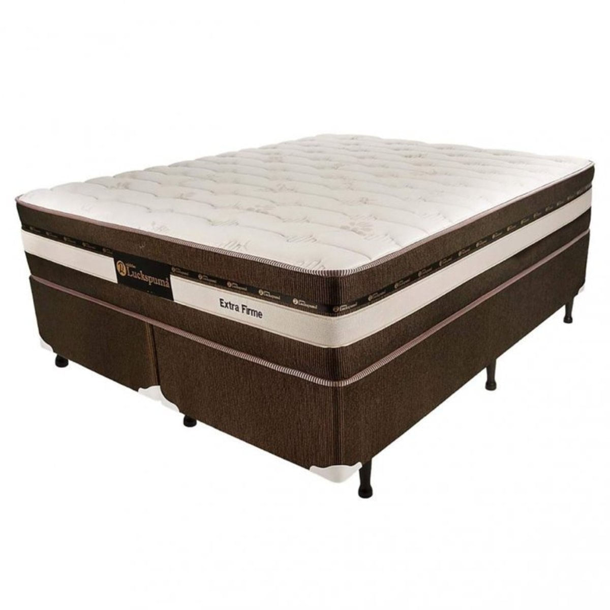 Cama Box King 76cmx193cmx203cm Molas Ensacadas Esplendor Luckspuma Colchões Bege/Marrom