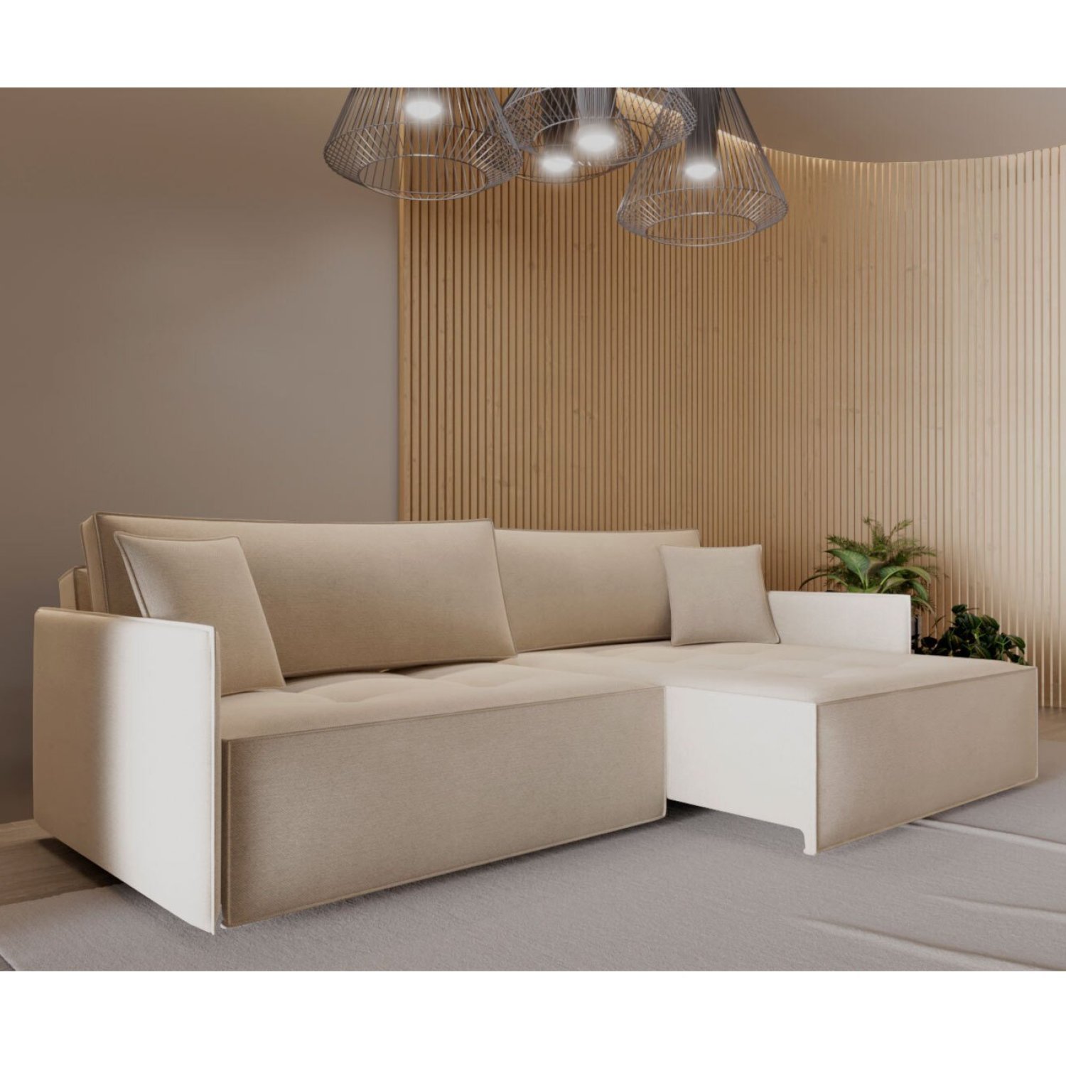 Sofá Retrátil E Reclinável 3 Lugares 252cm Home Neo Bege/cinza Claro