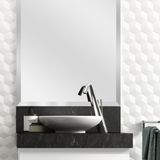 Lavatório em Porcelanato Para Banheiro 60 cm Slim Para Cuba de Apoio Blu Black