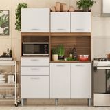 Armário de Cozinha 6 Portas 2 Gavetas Harmonia Demóbile Amendola Branco