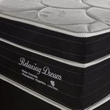 Colchão Box Casal Relaxing Dream 1,93x2,03x0,64 Molas Ensacadas Montreal Tecido Suede preto, Malha 180g Branca