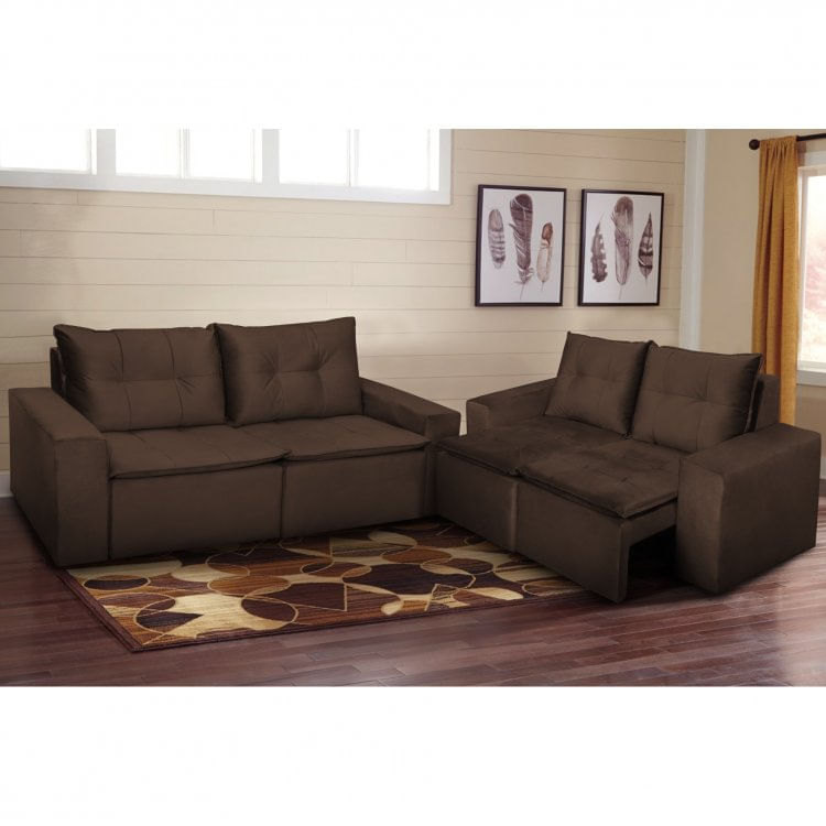 Conjunto de Estofados 3 e 2 Lugares Paraty Montreal Legacy Chocolate