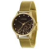 Relógio Lince Feminino Ref: Lrg4716l Q1kx Dourado Onça