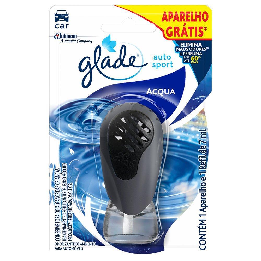 Purificador De Ar Glade Automotivo Sport Acqua 7ml + Aparelho