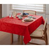 Toalha De Mesa 10 Lugares Vermelho Jacquard 3,0m Natal