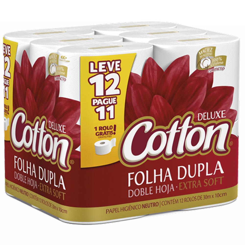 Papel Higiênico Cotton Folha Dupla 30m L12p11