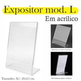 10 Display L Expositor 21x15 Acrílico Cardápio Pix Qr A5 Ver
