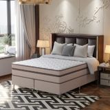 Cama Box King 193x203x63cm Molas Ensacadas Sonhare Montreal Bege