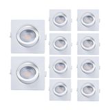 10 Spot De Led Embutir Par20 Quadrado 7w 3000k Taschibra