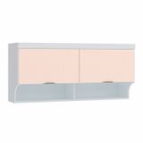 Armário Aéreo Ponte Modulado 2 Portas Infinity Móveis Castro Branco Line/blush Line