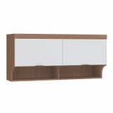 Armário Aéreo Ponte Modulado 2 Portas Infinity Móveis Castro Macadâmia/branco