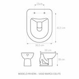 Assento Sanitário Riviera Mogno Tampa Para Vaso Celite Mdf