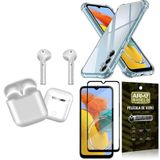 Capinha Samsung M14 + Fone De Ouvido Bluetooth + Película 3d