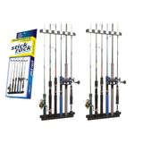 Kit 2 Suporte Organizador Parede Rack 12 Varas Pesca Cardume