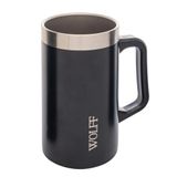 Caneca Térmica Para Cerveja De Aço Inox Preta 500ml - Wolff