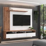 Painel Para Tv Até 75 Polegadas 3 Gavetas Ripado Bp1066 Foscarini Solanum/branco